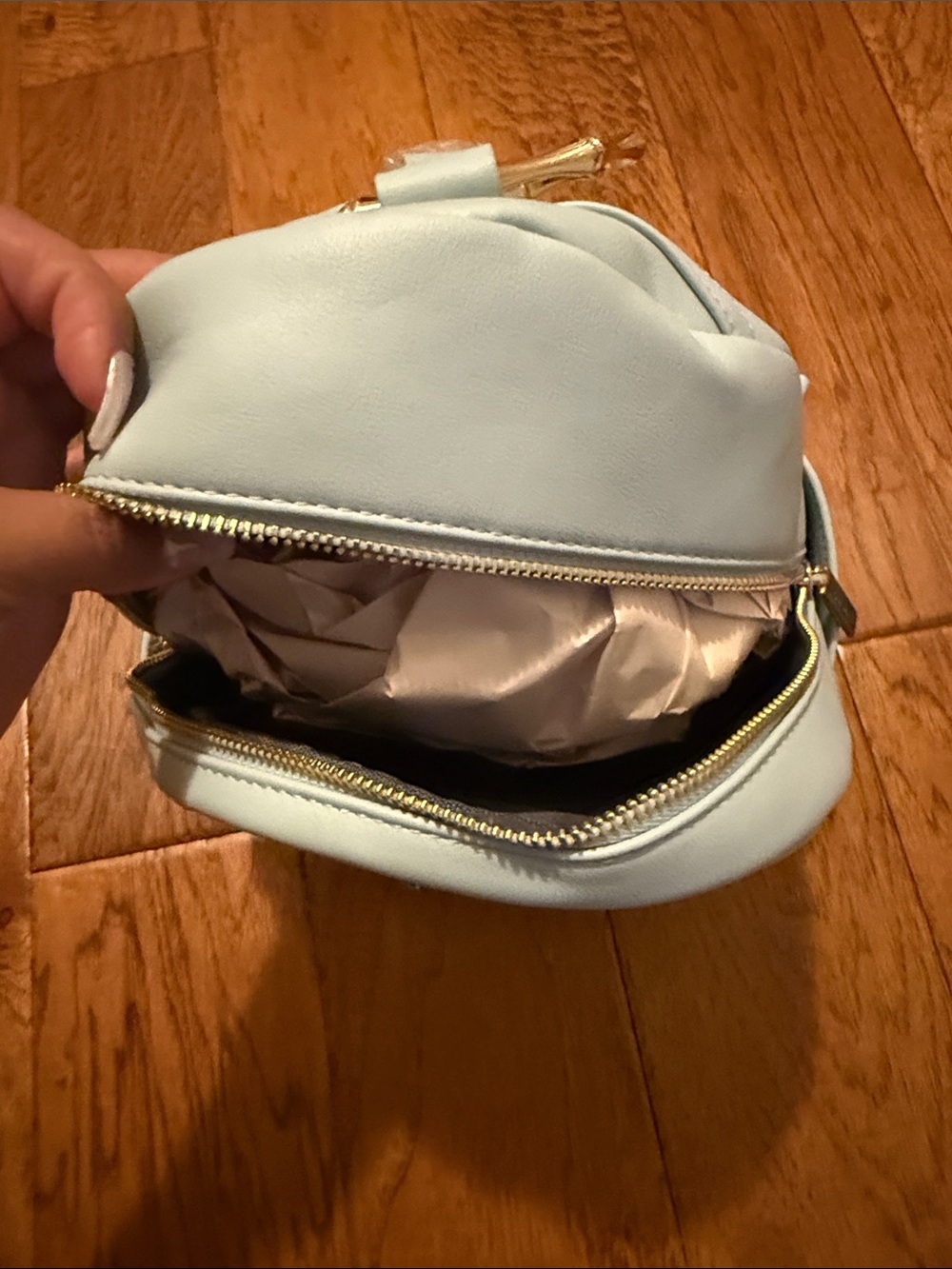 Danielle Nicole Light Blue Moon & Gem Embellished Mini Backpack - Picture 7 of 8